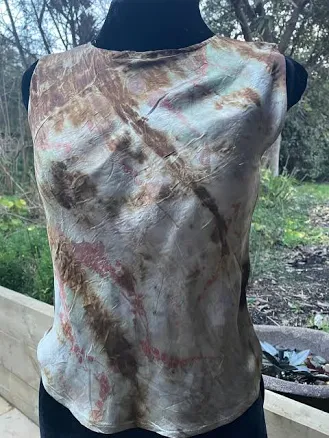 Ladies Pure Silk Botanical Print Top