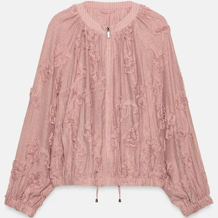 Zara Oversized Textured Floral Jacket