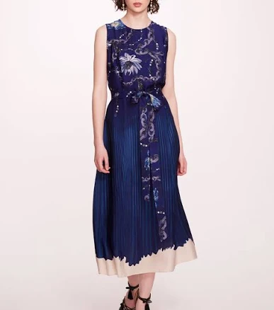 Marchesa Women's Printed Georgette Midi Dress