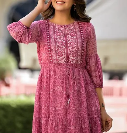 Fit & Flare Georgette Midi Dress