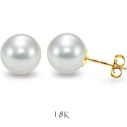 18kt Gold Akoya Stud Earring