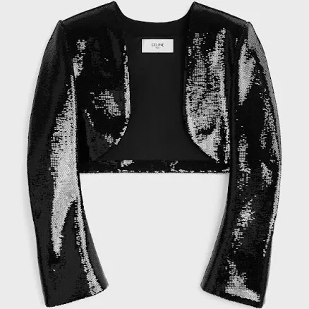 CELINE Women's Embroidered Wool Gabardine Bolero Jacket