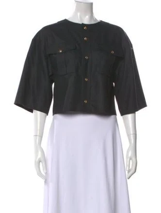 Celine Triomphe Cashmere Bolero in Black, Women's US2, FR34 | XS