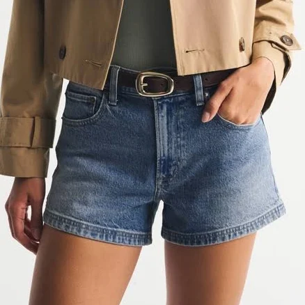 Women's Abercrombie & Fitch High Rise 90s Cutoff Short