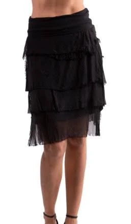 Gigi Moda Siena Italian Silk Ruffle Skirt