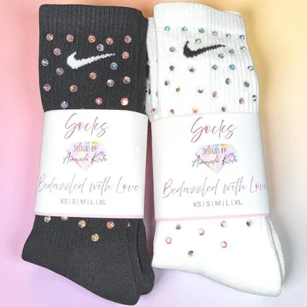 Crystal Rhinestone Bedazzled Bling Socks