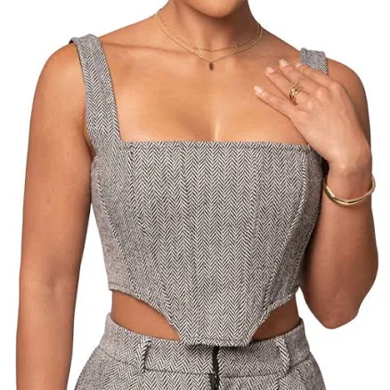 JLUXLABEL Herringbone Corset Top