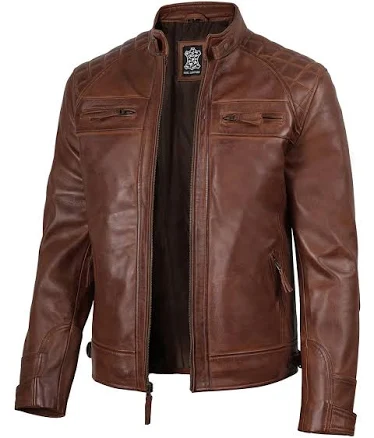 Men's Distressed Lambskin Cafe Racer Leather Jacket