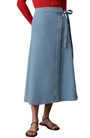 Solstice Denim Wrap Maxi Skirt