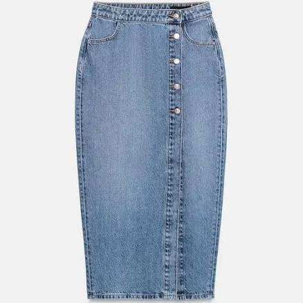 Zara Z1975 Wrap Denim Skirt