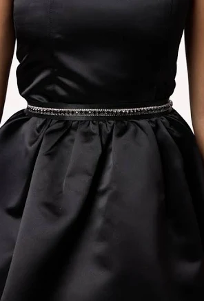 Un Deux Trois Stretchy Satin Rhinestone Belt