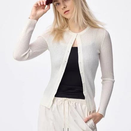 Women's GU Sheer Ribbed Cardigan
