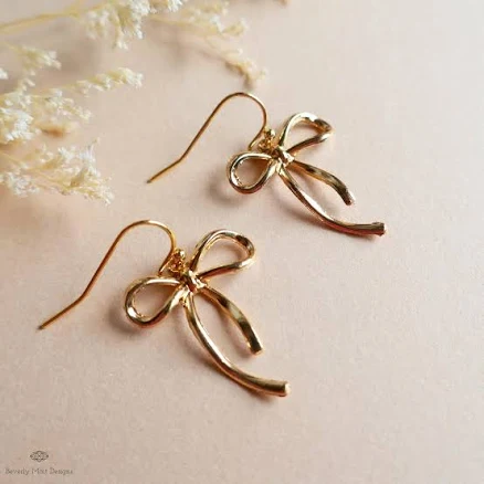 Dainty Ribbon Bow Earrings