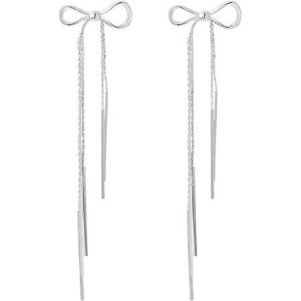 Women's Sparkly Ribbon Bow Earrings