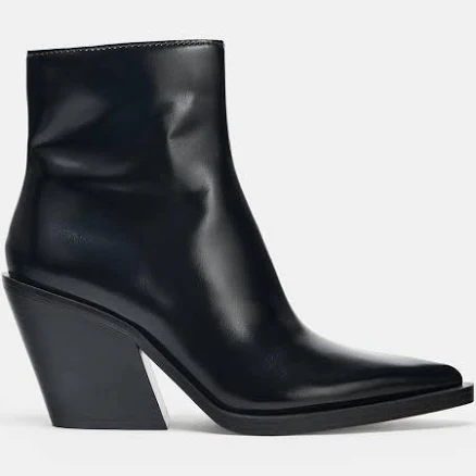 Zara Women's Cowboy Heeled Ankle Boots