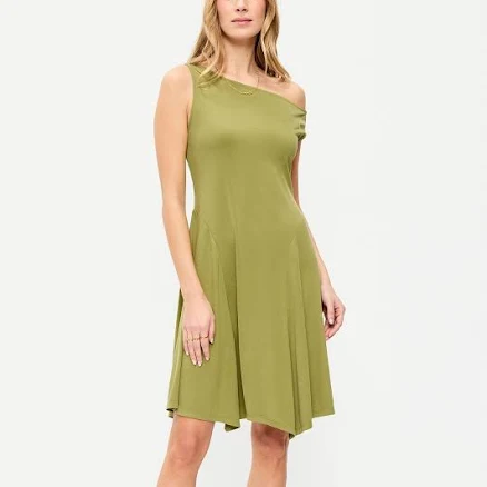 Old Navy Women's Fit & Flare Asymmetrical Shoulder Mini Dress