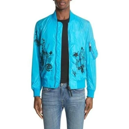 Burberry Men's Doodle Print Full-Zip Bomber Jacket