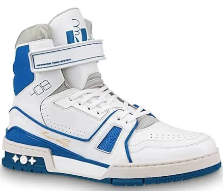 Louis Vuitton LV Trainer Sneaker Boot High White Blue