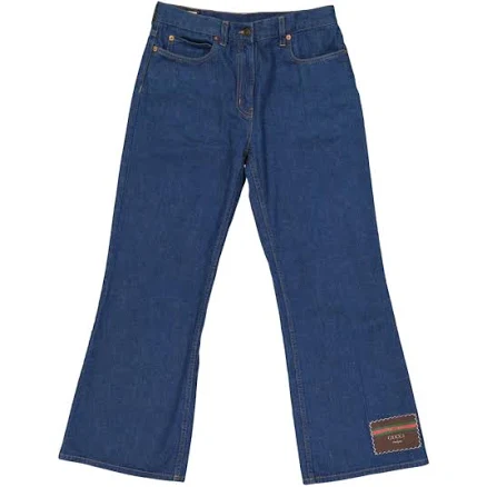 Gucci - WASHED BLUE DENIM FLARE PANTS - BLUE - Size 24 - unisex