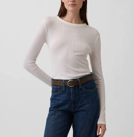 Gap Women's Essential Ribbed Crewneck T-Shirt