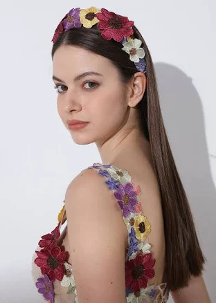 3D Floral Applique Handmade Headband