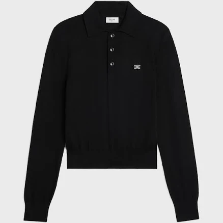 CELINE Women's Fine Cotton Polo Sweater