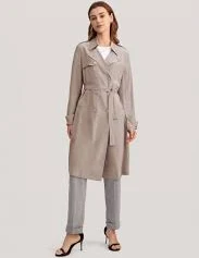 Classic Double-Breasted Silk Trench Coat