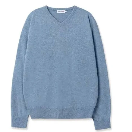 (3) Steadyeverywhere Standard Wool V-neck Knit Medium Blue