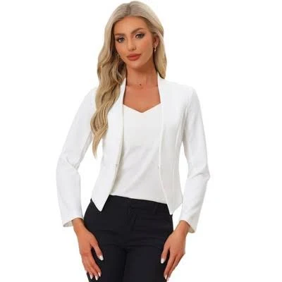 Inspire CHIC Women's Collarless Cropped Blazer