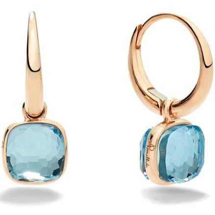 Pomellato Women's 18K Rose Gold Sky Blue Topaz Hoop Earrings