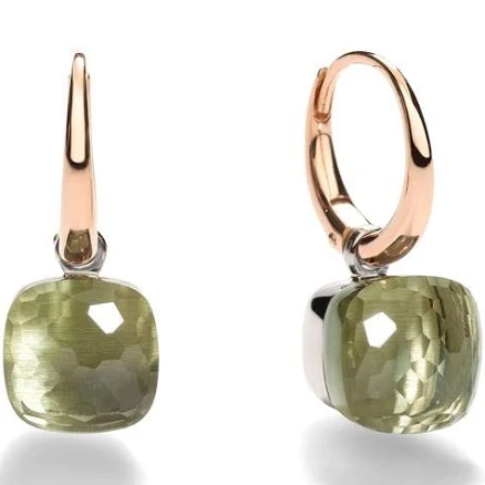 Pomellato Nudo Petit Two-Tone Rose Gold Prasiolite Earrings