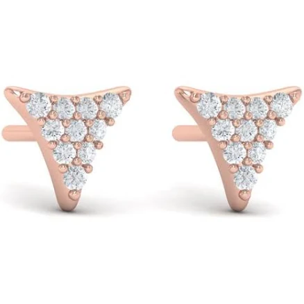 Diamond Trinity Stud Earrings