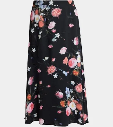 Erdem Women's Floral Print Crepe A Line Midi Skirt