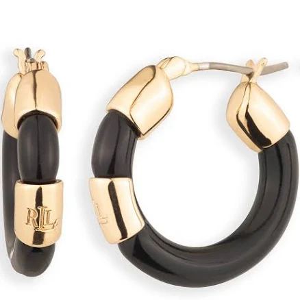 Ralph Lauren Women's Chunky Logo Hoop Earrings
