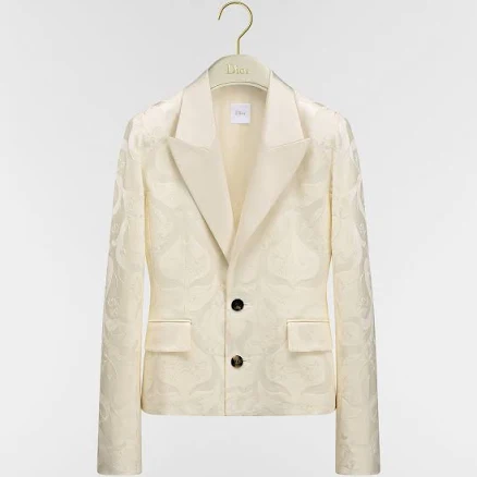 DIOR Women's Cropped-Fit Floral Wool and Silk Bar Jacket
