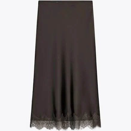 Zara Women's Satin Lace Midi Skirt