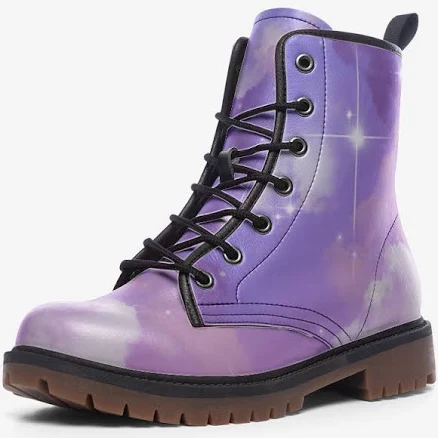 Purple Skies Vegan Leather Combat Boots