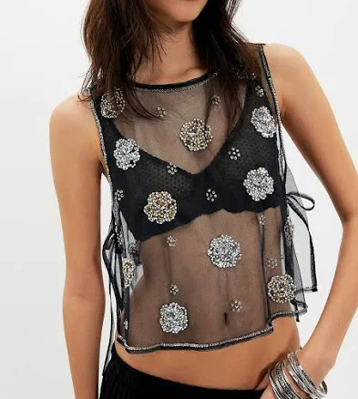 Free People Midnight Sequin Tank Top