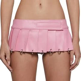 Pleated Mini Skirt with Rings