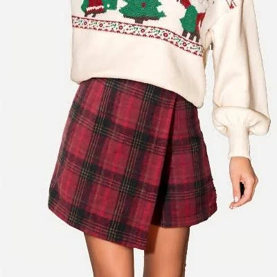 Cupshe Women's Plaid Skip Class Mini Skort