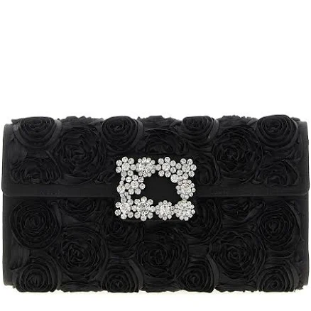 Roger Vivier Women's Efflorescence Satin Envelope Flap Clutch