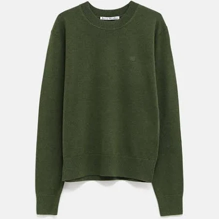 Acne Studios Men's Kalas Core Face Patch Wool & Yak Hair Sweater