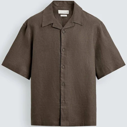 Zara Men's Relaxed Fit Linen Shirt