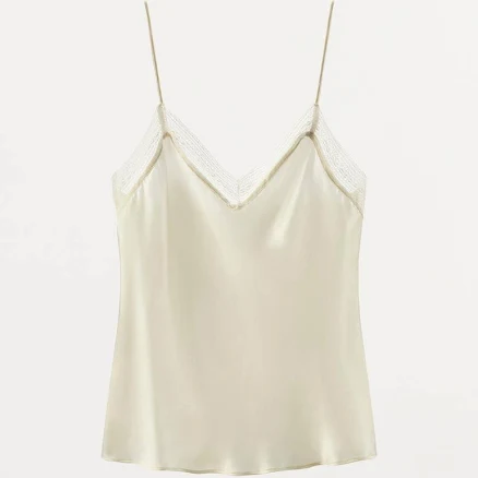 Zara Silk Lace Trim Top
