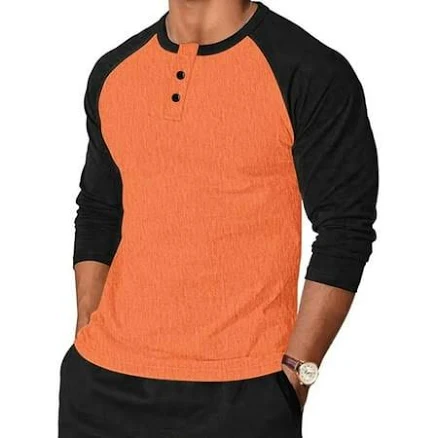 Men's Casual Stylish Long Sleeve Henley Shirt