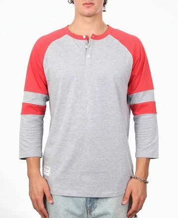 ZIMEGO 3/4 Sleeve Raglan Henley Baseball Shirt