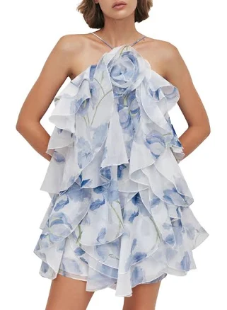 Pandorea Layered Mini Dress US4 / AU8 / IRIS