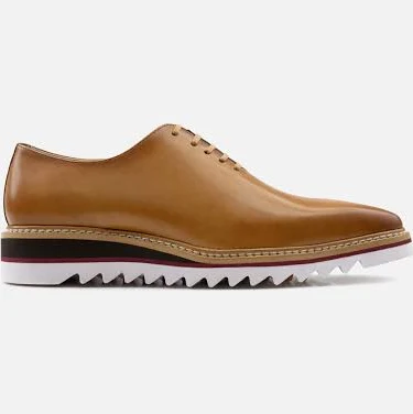 Men’s Leather Platform Derby Shoe – Latte 8 / Latte / Medium