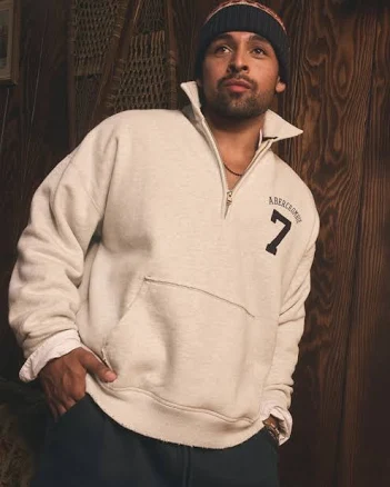 Abercrombie & Fitch Men's Logo Half-Zip Sweatshirt