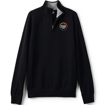 Custom Logo Unisex Cotton Modal Quarter Zip Sweater